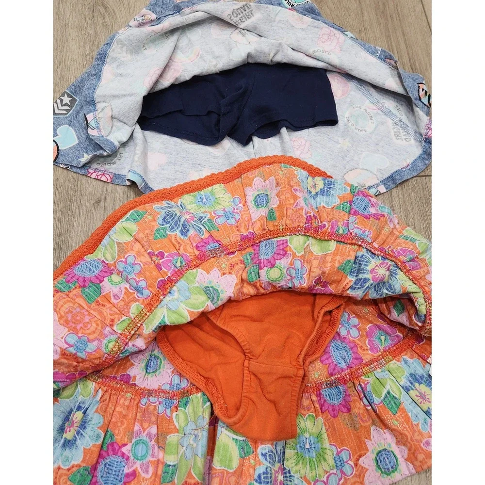 Girls 4T Skort Skirt Bundle Blue Graphic Floral Lace The Childrens Place Cotton